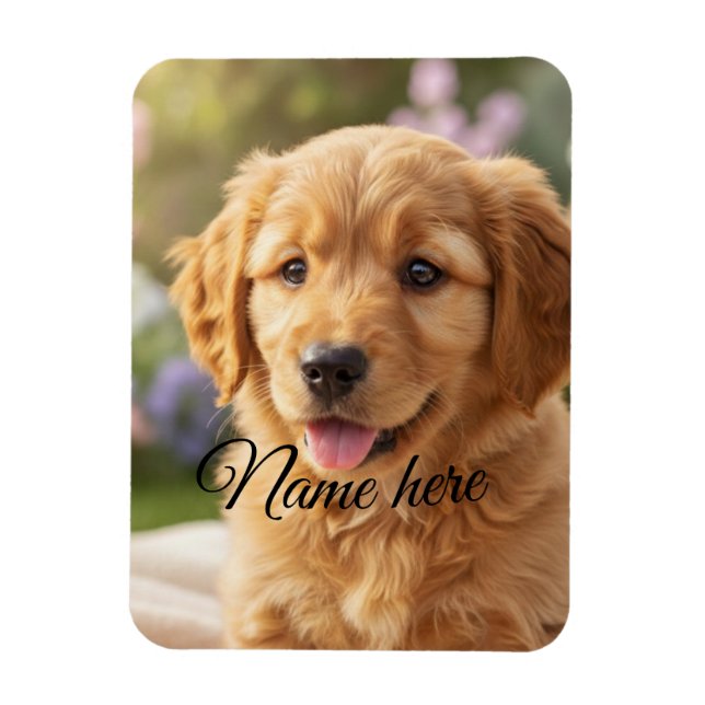 Íman Modelo de foto de nome de animal de estimação simp (Vertical)