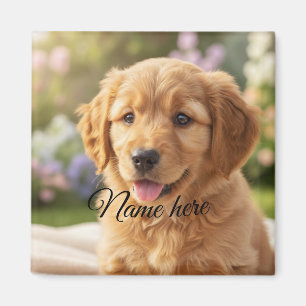 Íman Modelo de foto de nome de animal de estimação simp