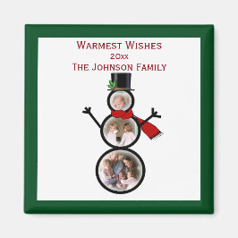 Íman Modelo de Foto de Snowman Feriado a Personalizar