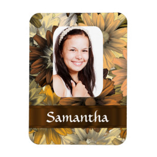Íman Modelo de foto floral castanho