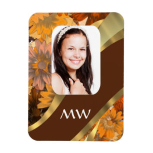 Íman Modelo de foto floral castanho