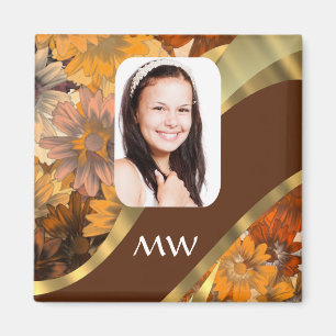 Íman Modelo de foto floral castanho