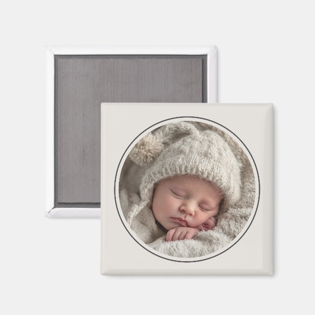 Íman Modelo de Foto Simples com Moldura Personalizada (Front/Back)