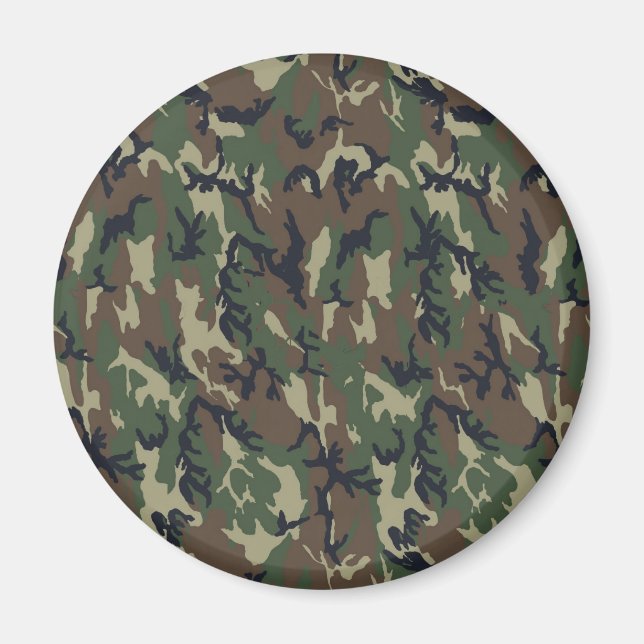 Íman Modelo de Fundo da Camouflage Woodland (Frente)