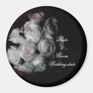 Íman Modelo de ímã de rosas cor-de-rosa de casamento