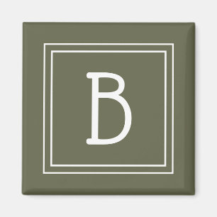 Íman Modelo de Inicial de Monograma Moderno Rustic Gree