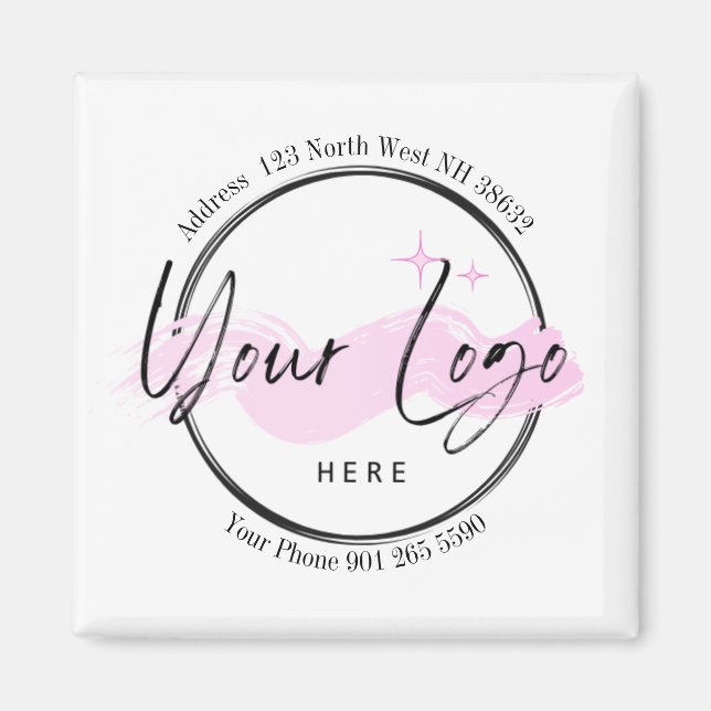 Íman Modelo de logotipo de empresa personalizado - Tele (Frente)