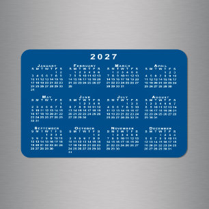 Íman Modelo de modelo de calendário 2027 branco com fun