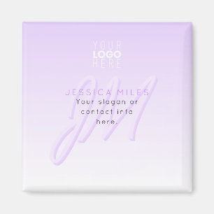 Íman Modelo de Nome Profissional e Slogan   Lilás Claro