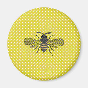 Íman Modelo de Polkadot Amarelo da BEE Trendy Dom Decor