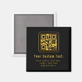 Íman Modelo de QR Code e Texto Editável | Preto e Doura
