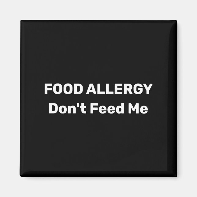 Íman Modelo de texto de alergia alimentar Não me alimen (Frente)