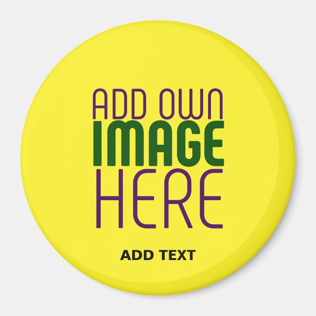 ÍMAN MODELO DE TEXTO DE IMAGEM AMARELO MODERNO EDITÁVEL (Frente)