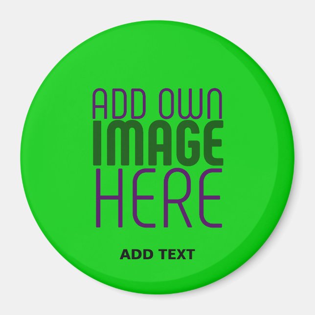 ÍMAN MODELO DE TEXTO DE IMAGEM DE VERDE LIMÃO EDITÁVEL  (Frente)
