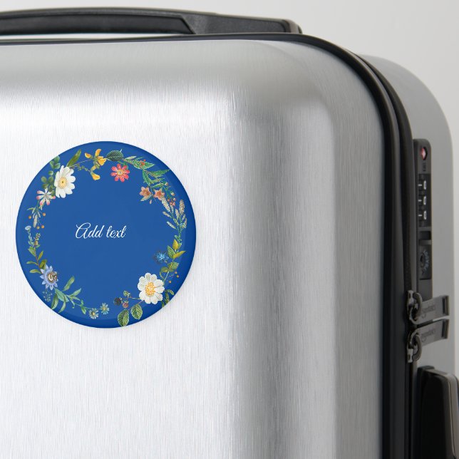 Íman Modelo de Texto de Verdadeiro Floral (In Situ (Luggage))