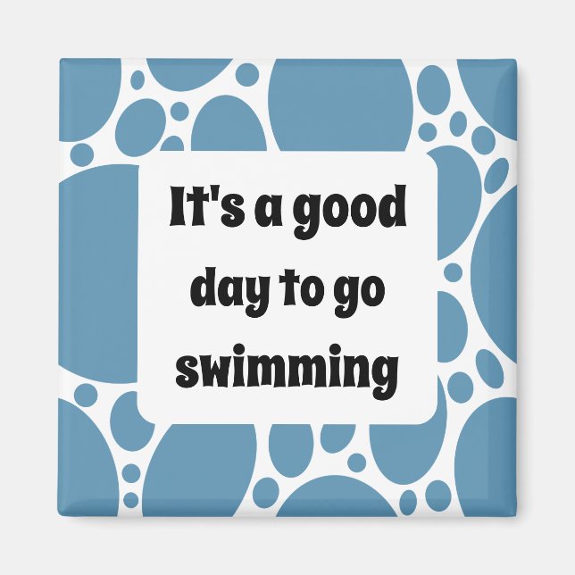 Íman Modelo de texto e padrão azul (Frente)