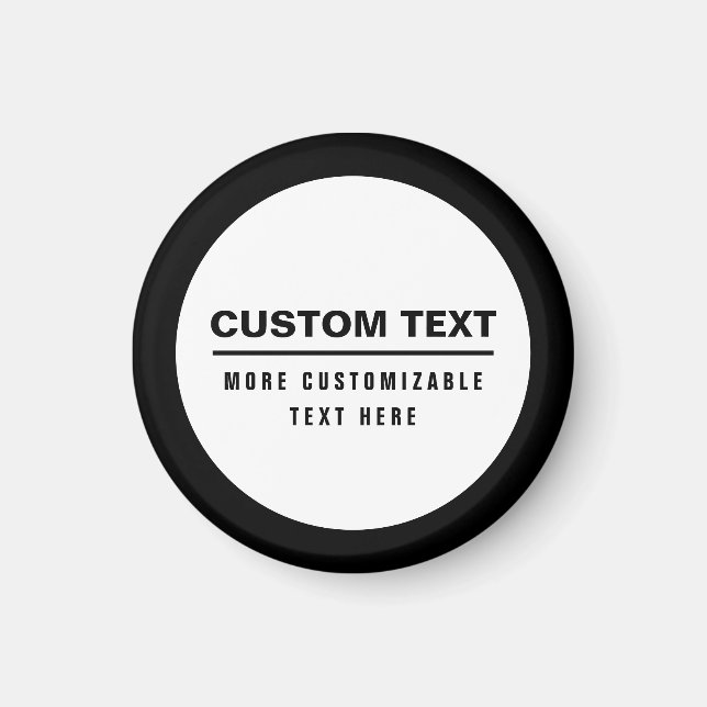 Íman Modelo de texto personalizável simples e negrito (Frente)