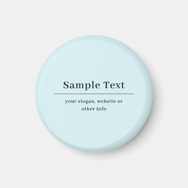 Íman Modelo de Texto Simples e Elegante | Azul Claro (Frente)