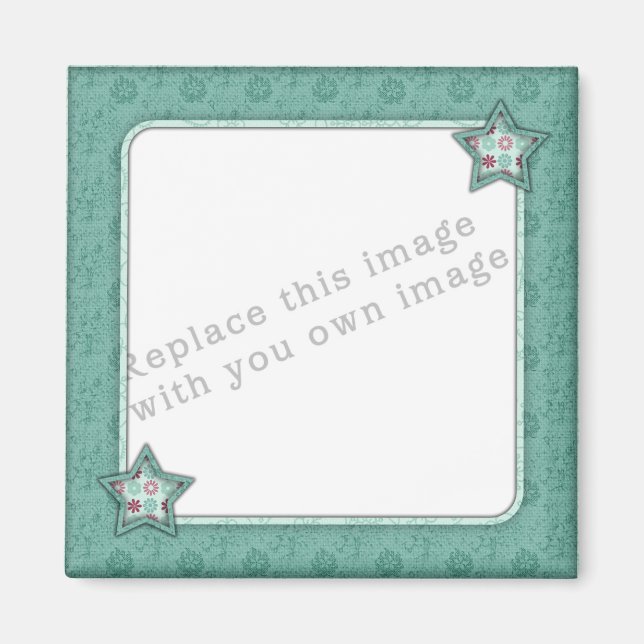 Íman Modelo - Design de Quadro de Estrela Verde (Frente)