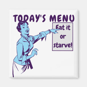 Íman Modelo engraçado da mulher apontando Vintage 50's