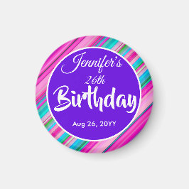 Íman Modelo personalizado de aniversário com listras de
