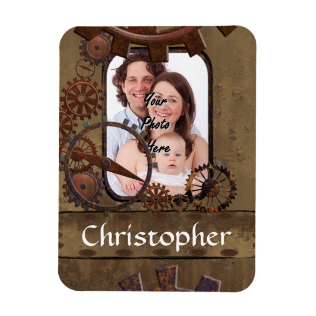 Íman Modelo personalizado de foto steampunk (Vertical)