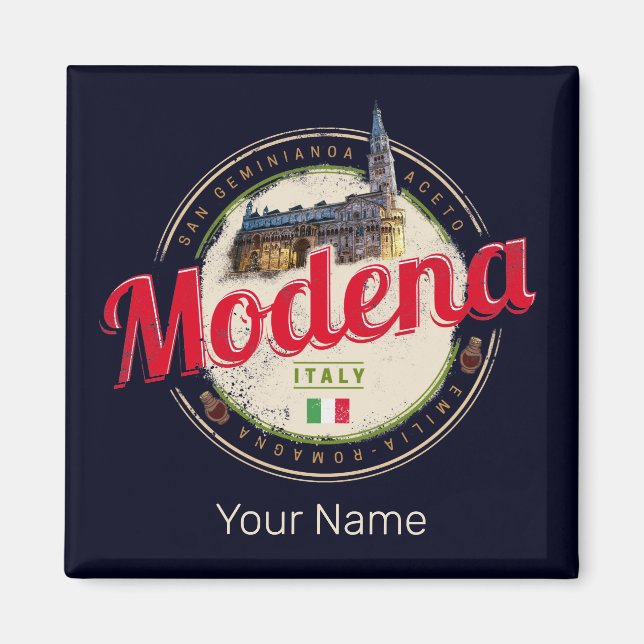 Íman Modena Emilia-Romagna Balsâmico Itália Souvenir (Frente)