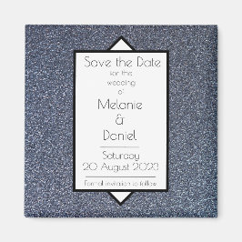 Íman Modern Art Deco Silver Giltter Salva o Dia