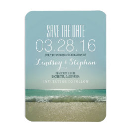 Íman Modern Beach Wedding Save The Date (O Casamento Da