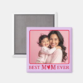 Íman Modern Best Mom Ever Purple Photo Magnet