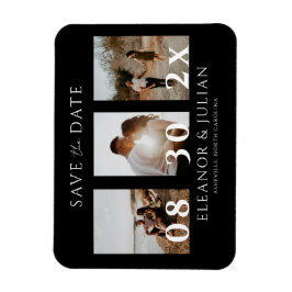 Íman Modern Black 3 Photo Film Strip Save the Date