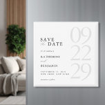 Íman Modern Black and White Minimalist Wedding<br><div class="desc">Easily personalize your wedding save the date cards with this editable template. Features minimal elegant typography design in black and white color.</div>