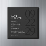 Íman Modern Black Minimalist Wedding<br><div class="desc">Easily personalize your wedding save the date cards with this editable template. Features minimal elegant typography design in black color.</div>