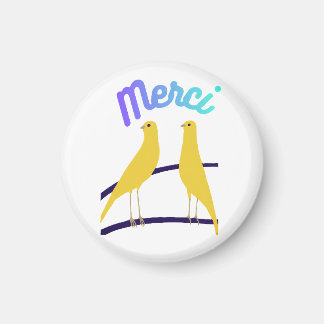 Íman Modern Canary & "Merci" - Japandi Style Art