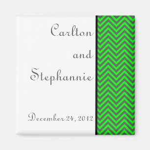 Íman Modern Chevron Neon Green/Cinza Magnet