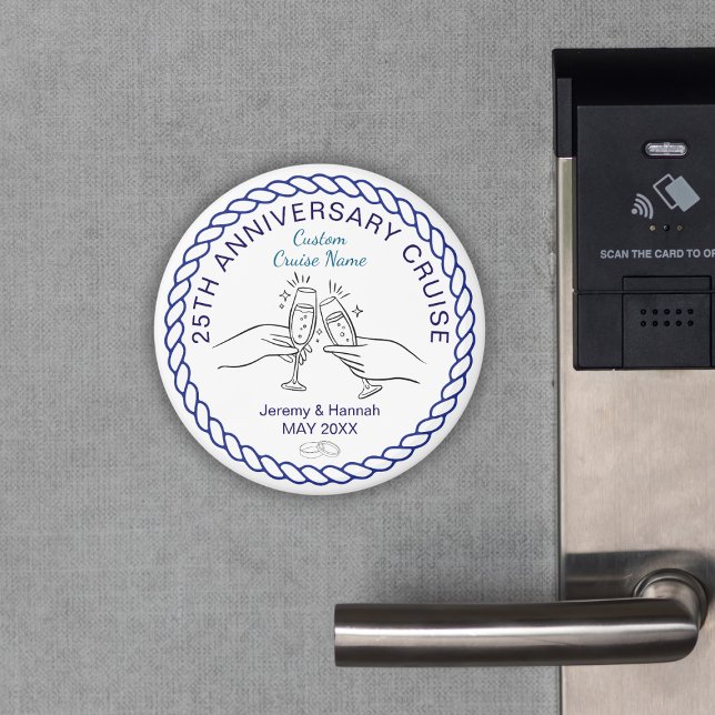 Íman Modern Custom Year Anniversary Cruise Cabin Door (Modern Custom Year Anniversary Cruise Cabin Door Magnet
)