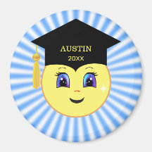 Modern Cute Happy Face Graduation