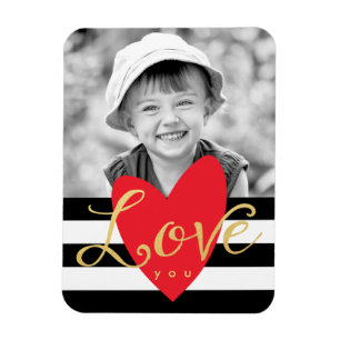 Íman Modern Love You Photo Refrigerator Magnet