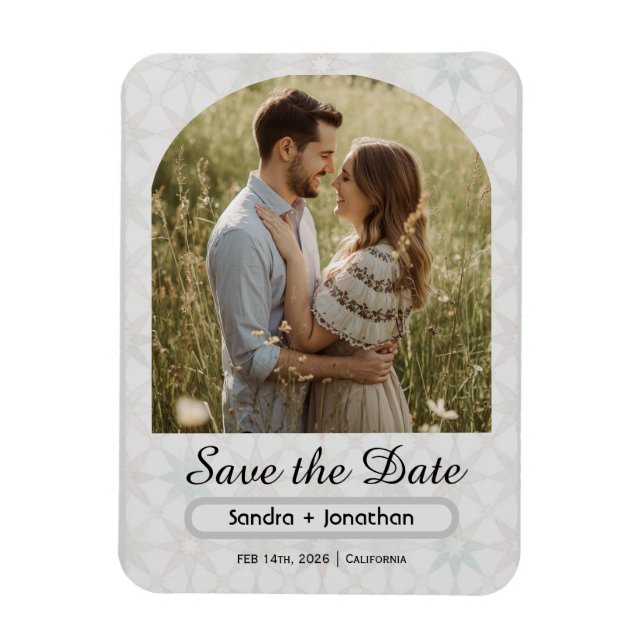 Íman Modern Minimalist Arched Photo personalized (Vertical)