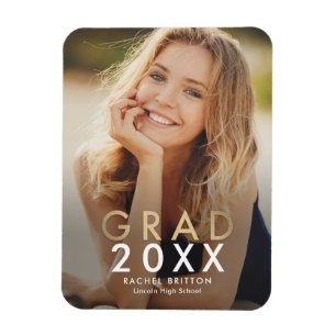 Íman Modern Mix Graduation Announment Magnet