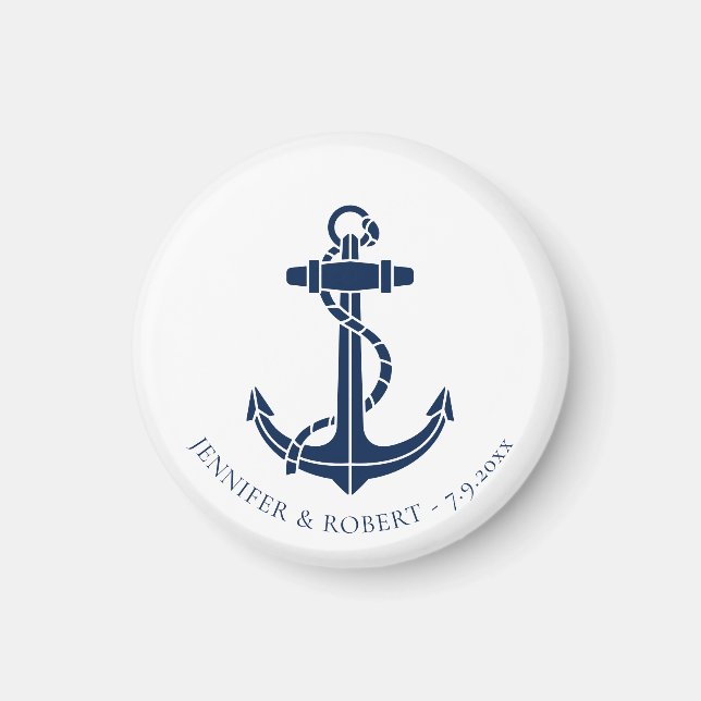 Íman Modern Nautical Boat Anchor Wedding Swag (Frente)