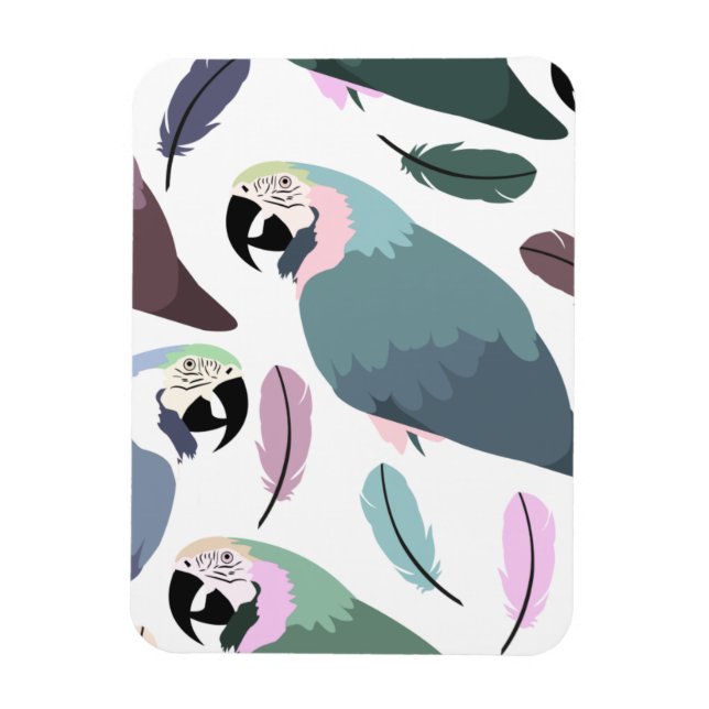 Íman Modern Parrots Tropical Pattern  (Vertical)