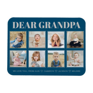 Íman Modern Personalized Grandpa We Love You 8-Photos