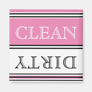 Íman Modern Pink Dishwasher Dirty Clean Magnet