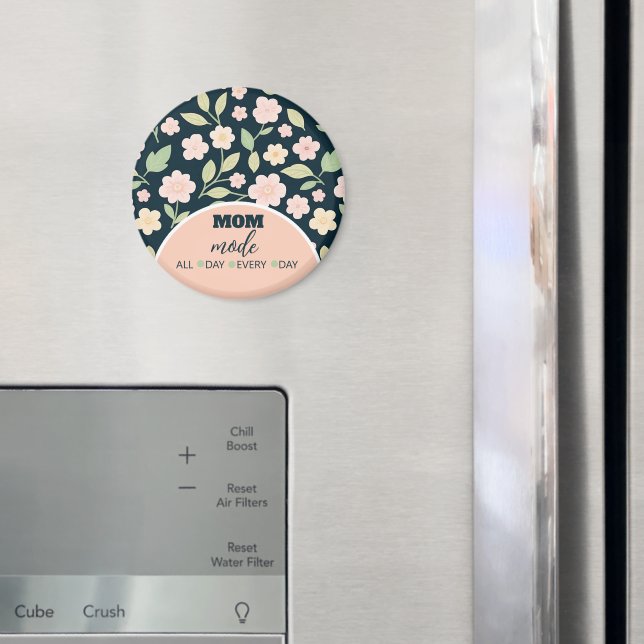 Íman Modern Pink Wildflowers Pattern (In Situ (Fridge))