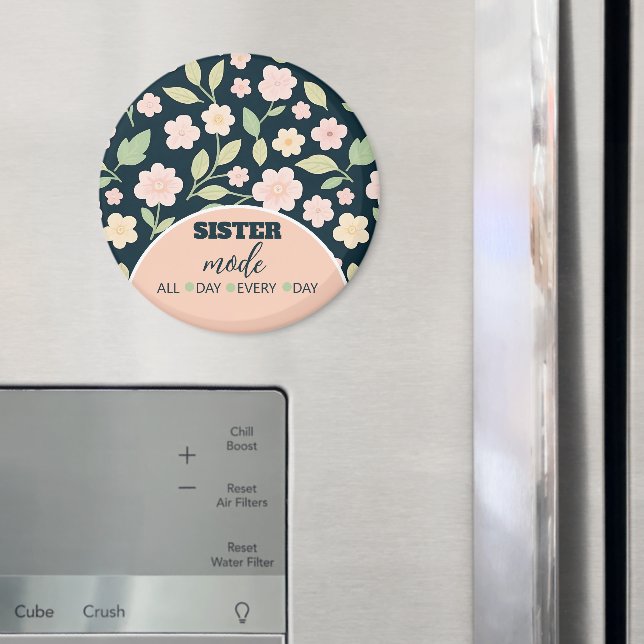 Íman Modern Pink Wildflowers Pattern (In Situ (Fridge))