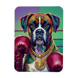 Íman Modern Pop Art Boxer Dog Boxing Athlete