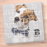 Íman Modern Puzzle Family Pet Custom Photo Monogram<br><div class="desc">Modern Puzzle Family Pet Custom Photo</div>