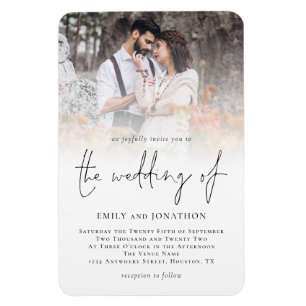Íman Modern Script Photo Overlay Wedding Invitation