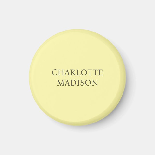 Íman Modern Simple Cream Trendy Minimalist Plain Name (Frente)